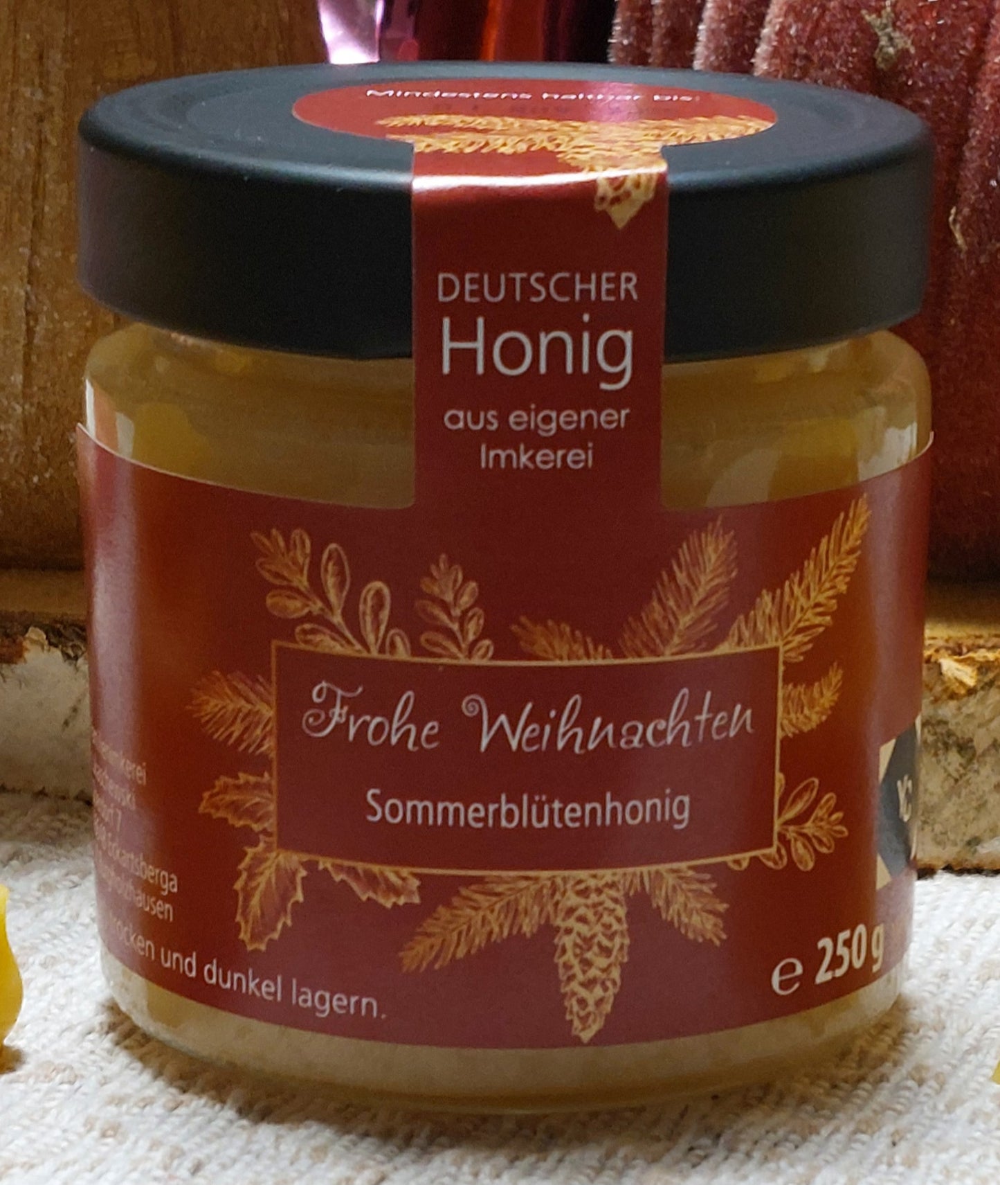 cremiger Spättrachthonig 250 g mit Weihnachtsetikett